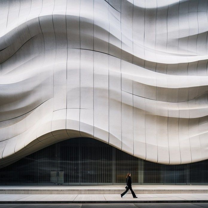 Sculpted architectural facade